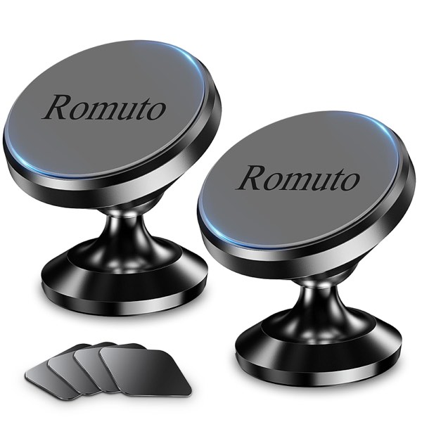 【 2-Pack 】 Magnetic Phone Holder for Car Dashboard【Strong Magnet】iPhone Magnetic Phone Mount for Car Phone Holder 【4 Metal Plate】Cell Phone Holders for Your Car Mount for iPhone 17 Pro Max Air 16 15