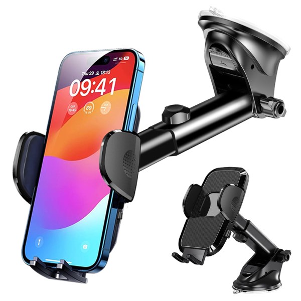 [Military-grade Construction] Phone Holders for Your Car【Upgraded Suction & Clip】Cell Smartphone Mount Universal Windshield Dashboard Vent Stand Truck Cradle for iPhone 17 Pro Max 16 15 Samsung
