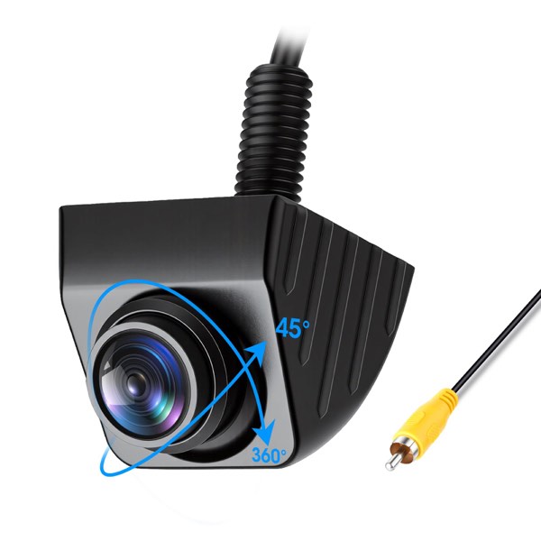 【Metal Body】 1080P AHD Backup Camera Front/Rear 360° Rotatable View Camera Reverse Camera with Great Night Vision IP69 Waterproof Dual-Control Harness Back up Camera for All Vehicle Models (Black)